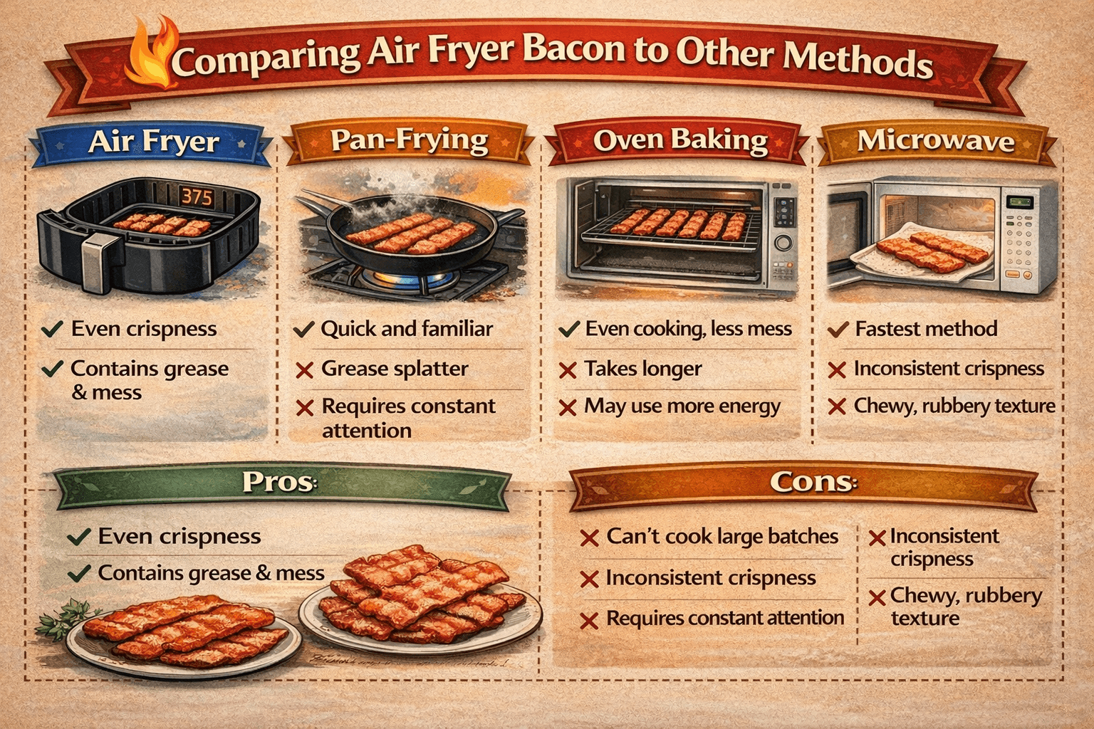 Comparing Air Fryer Bacon to Other Methods