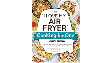 The image shows the Best 5 Air Fryer for One Cookbook open to a page with a recipe.