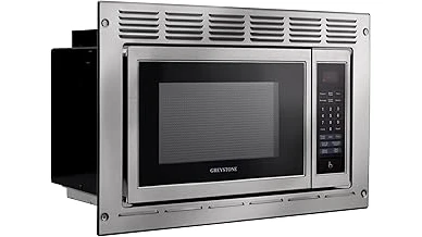 The image shows a selection of compact microwaves suitable for RV kitchens, highlighting the best five options.