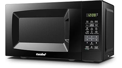 The image shows a stylish collage of the five most popular microwaves for any home kitchen.