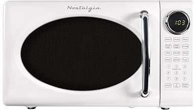 The image shows a collection of retro-style microwaves, highlighting the most popular five nostalgic models.